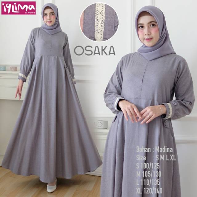 Osaka Dress Gamis Dress Katun Madina Busui