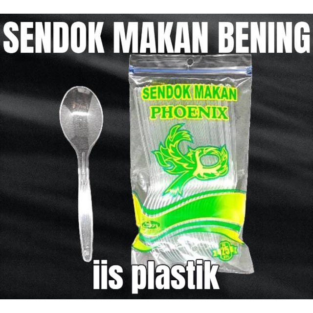 sendok makan plastik bening phoenix isi 25 pcs kualitas bagus