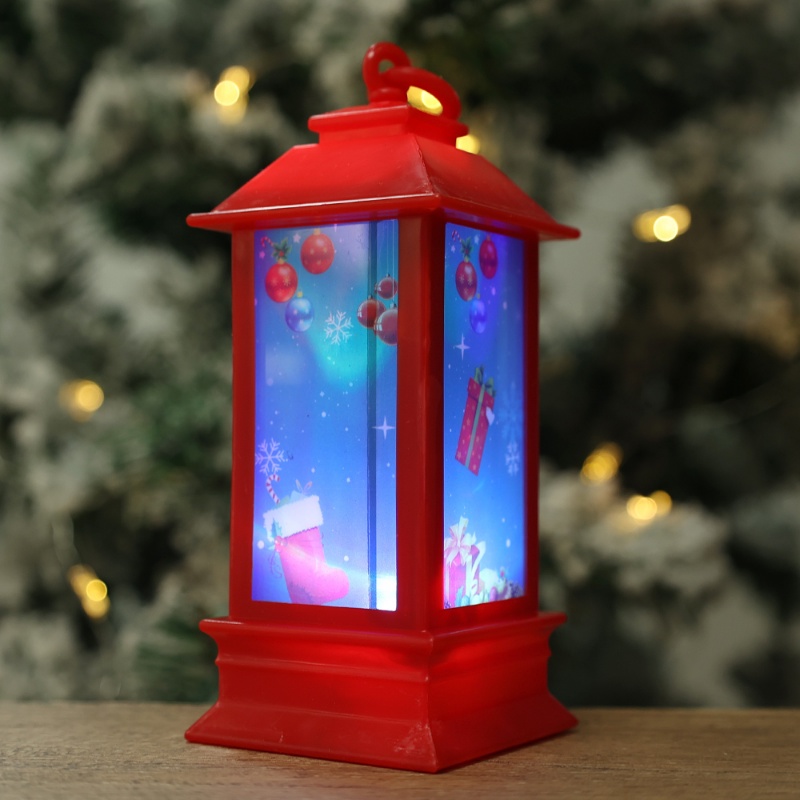 Lampu Lentera Gantung LED Motif Santa Claus Snowman Untuk Dekorasi Pesta Natal