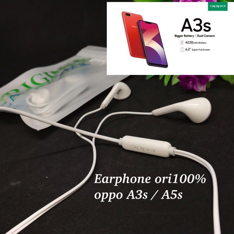 PROMO HANDSFREE OPPO ORIGINAL A3S A5S COPOTAN 100%