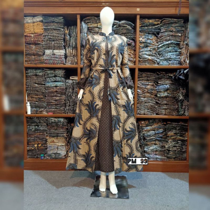 TERBARU Gamis Wanita Batik Cardi Bahan Katun JUMBO