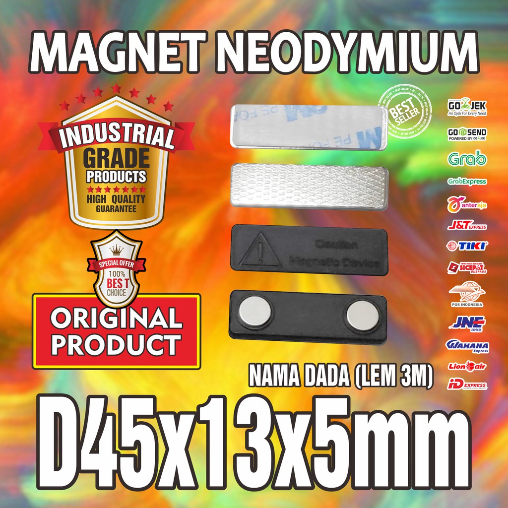 

MAGNET NEODYMIUM DADA PERSEGI DIAMETER D45x13x5mm - LEM 3M