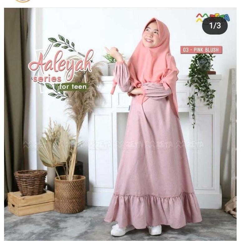 Gamis anak aliyah 8-12 tahun/2 ukuran dan sofia plus hijab 2 size