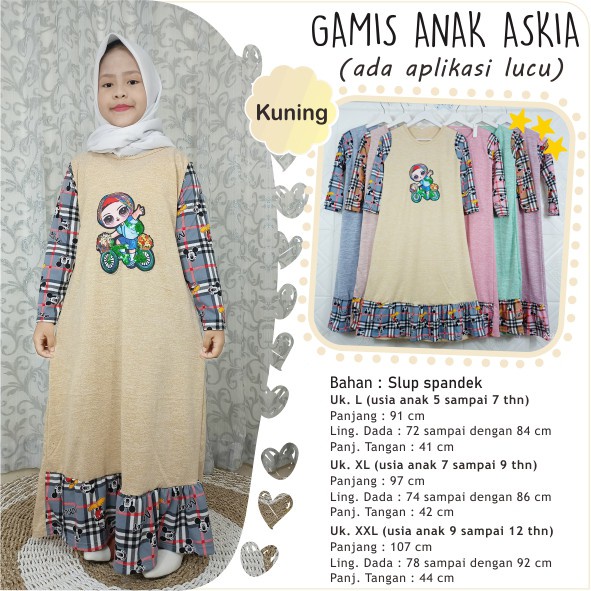 GOGOFASHION 546 GAMIS ANAK ASKIA TEMPELAN LUCU BEST PRODUK