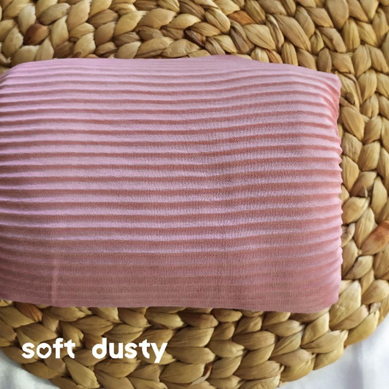 [PART1] UMAMA PLEATED SHAWL PASHMINA PLISKET / PRISKET CERUTY ARMANY-Soft dusty