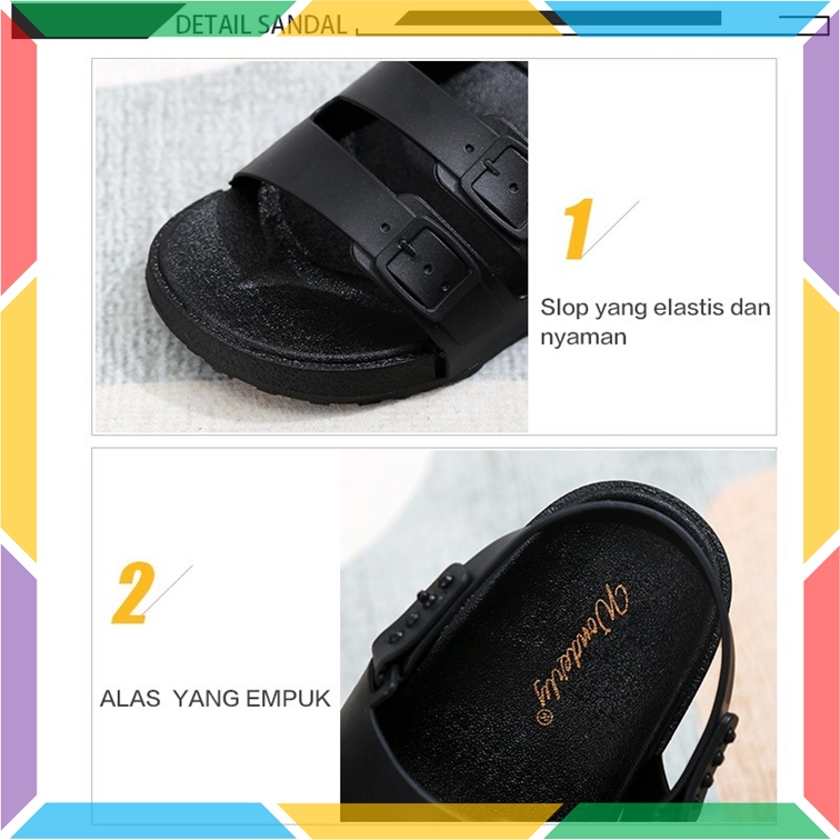 F2021-2 Sandal Selop Wanita Ban 3 Wonderly Sepatu Sandal Cewek Tawana Sendal Slop Rumah Karet