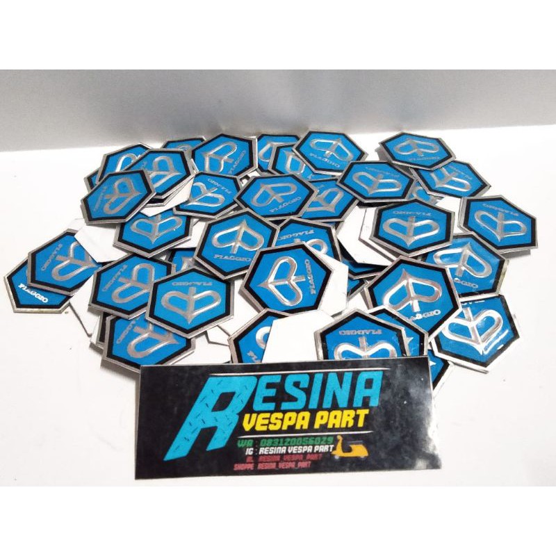 emblem chung almunium bagian stang vespa super sprint npx kepala bulat robahan