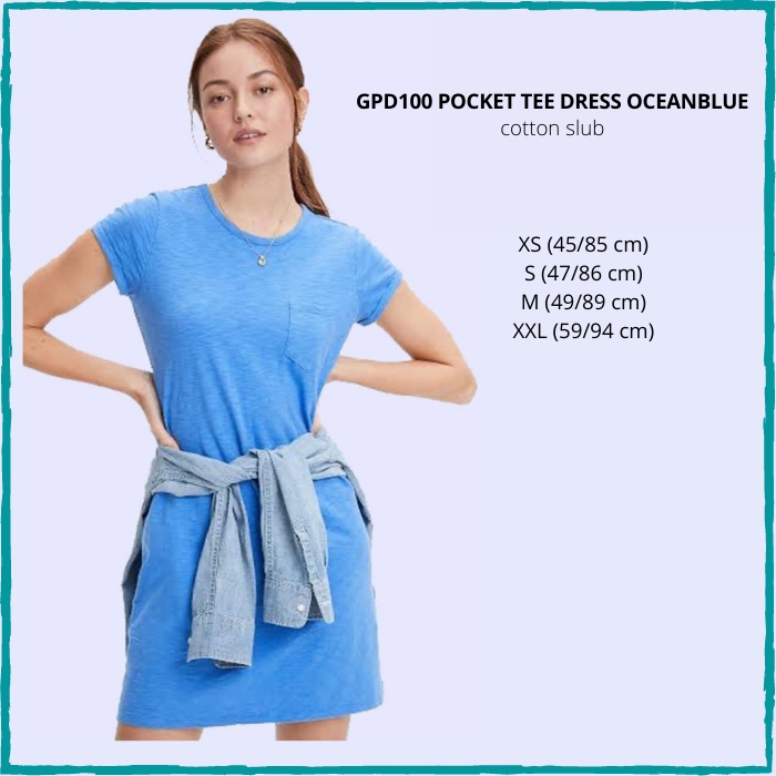 Midi Dress Wanita Murah Gap 100 Pocket Teedress 8 Warna
