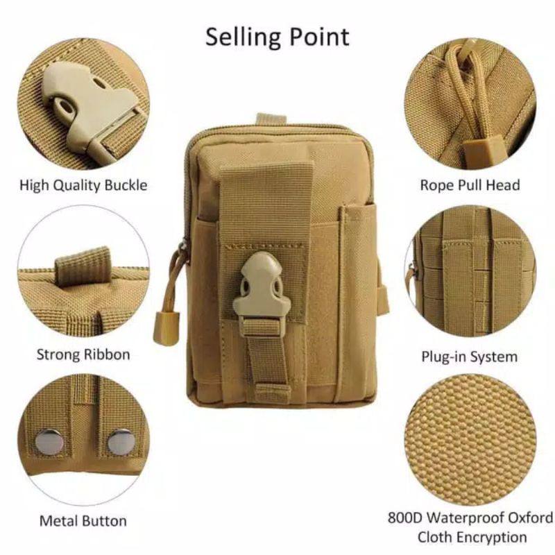 TAS PINGGANG A318 TACTICAL ARMY Loreng POUCH TEMPAT SARUNG HP