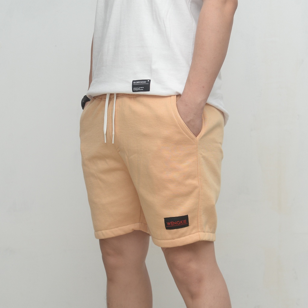 Wengkie.id / Boardshort / celana pendek pria / celana pendek wanita / celana casual / celana pendek murah / Warna Cream