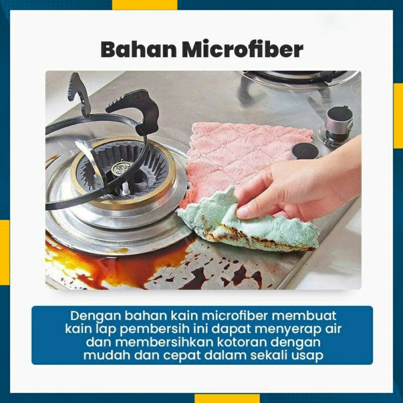 Kain Lap Piring Anti Minyak Microfiber Kain Lap Dapur Mysunstore