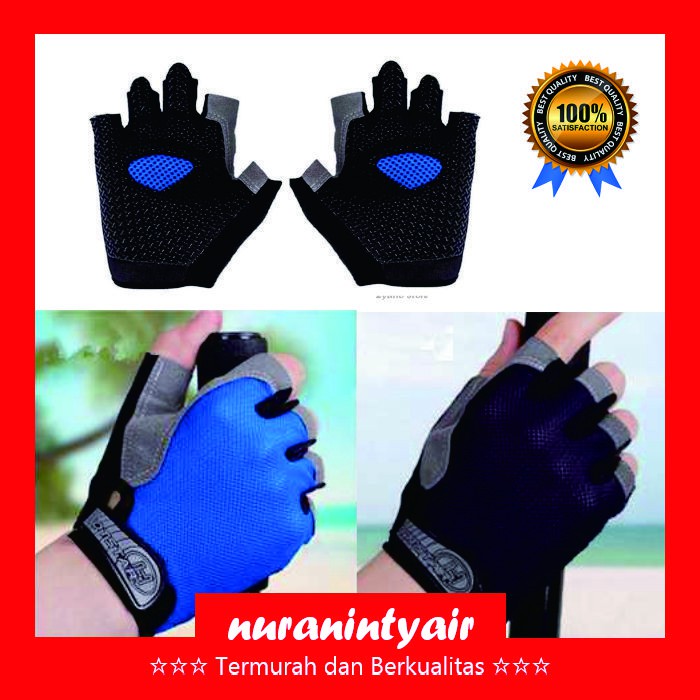 Sarung Tangan Gym Half Finger Sarung Tangan Sepeda Fitness Gym Gloves