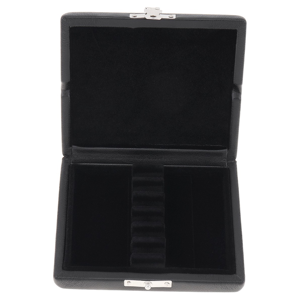 Kotak Penyimpanan Oboe Bassoon Reed Bahan Kulit Warna Hitam Dengan Lubang Ventilasi Untuk 3 Reed
