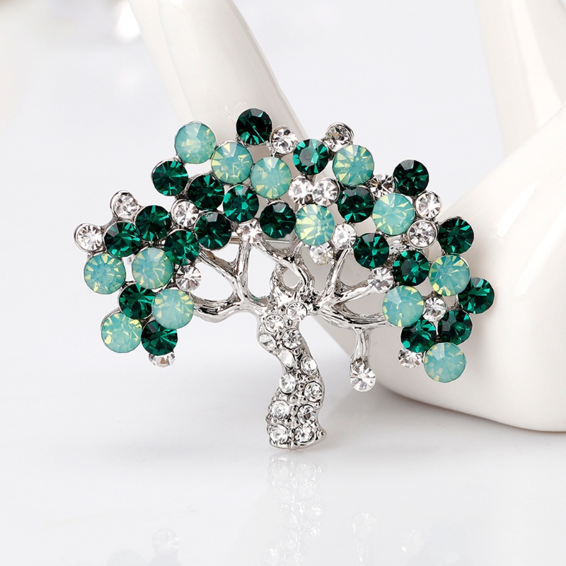 SIY  Tree Plant Brooch Pins Jewelry Women Luxury Shiny Fashion Decoration Corsage