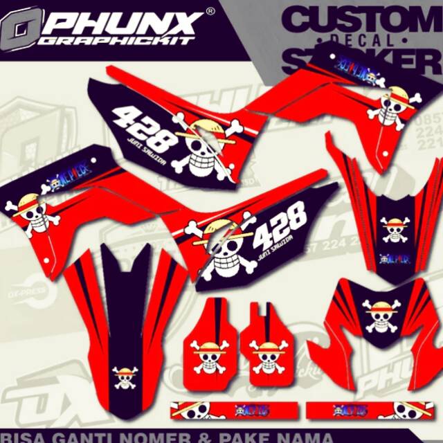 Stiker decal crf 150 l one piece red