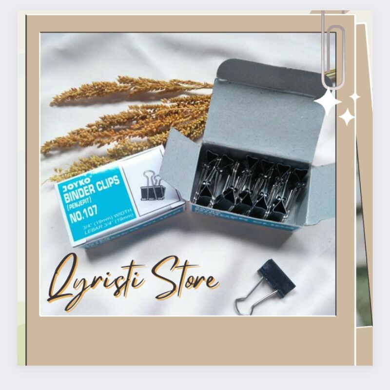 

JOYKO - PENJEPIT KERTAS/ BINDER CLIPS No.107/ CLIPS/ 1 BOX(12PCS)