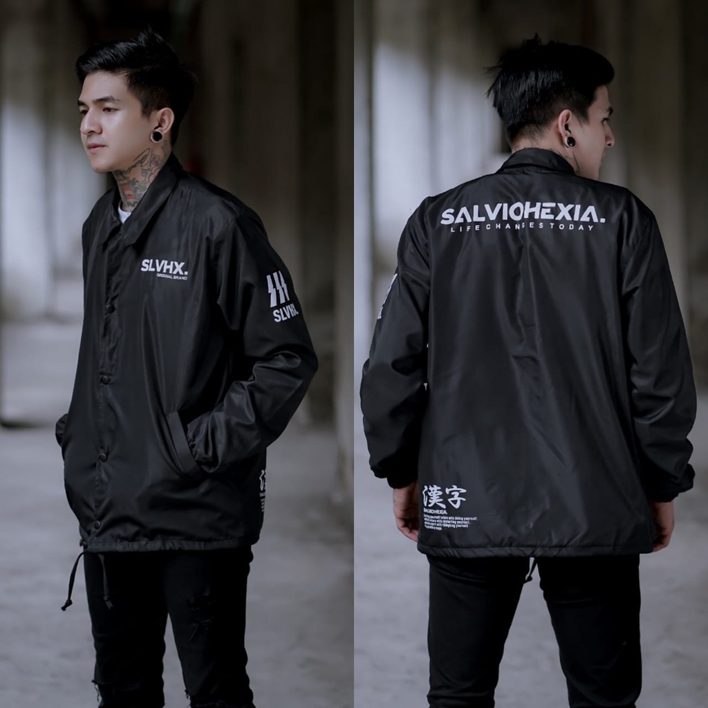 JAKET PRIA - JAKET COACH SALVIO HEXIA - JAKET WINDBREAKER - JAKET PARASUT PRIA - JAKET PARASUT - JAKET COACH ORIGINAL - JAKET COACH ANAK - JAKET COACH PRIA - JAKET COACH WANITA -  JACKET PRIA - JAKET CASUAL - JAKET MOTOR -  JAKET COWOK - JAKET COWO-Hitam Petir