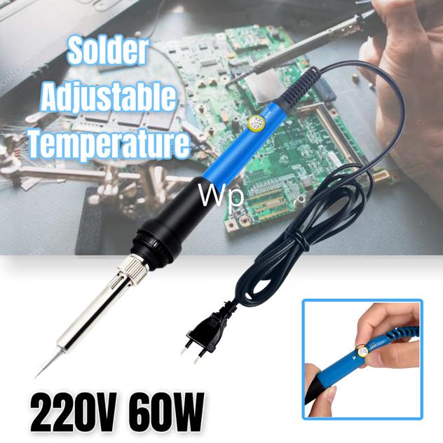 Solder Listrik Tangan 60W Adjustable Temperature Iron Solder Laptop hp komputer tv elektronik