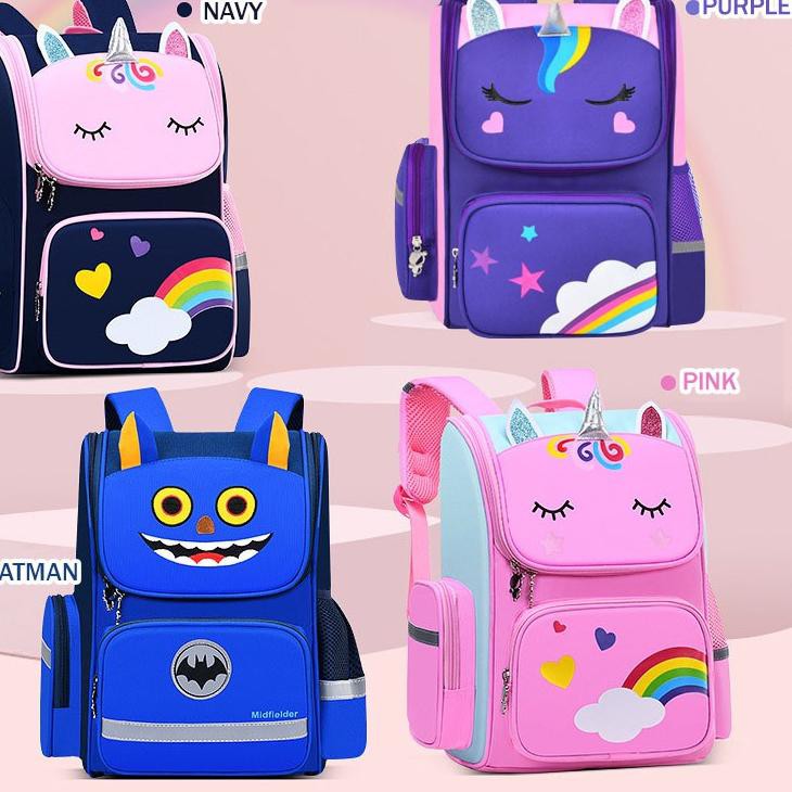 ✻ TAS RANSEL SEKOLAH ANAK ORIGINAL IMPORT TAS SEKOLAH ANAK TK TAS UNICORN TAS BATMAN ☎
