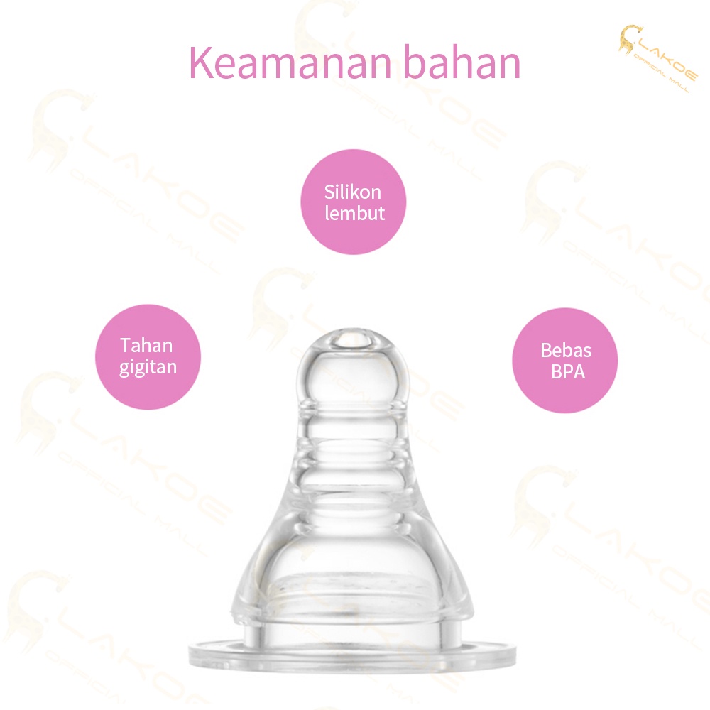 LAKOE Dot bayi silikon nipple pigeon slim neck anti kolik-8