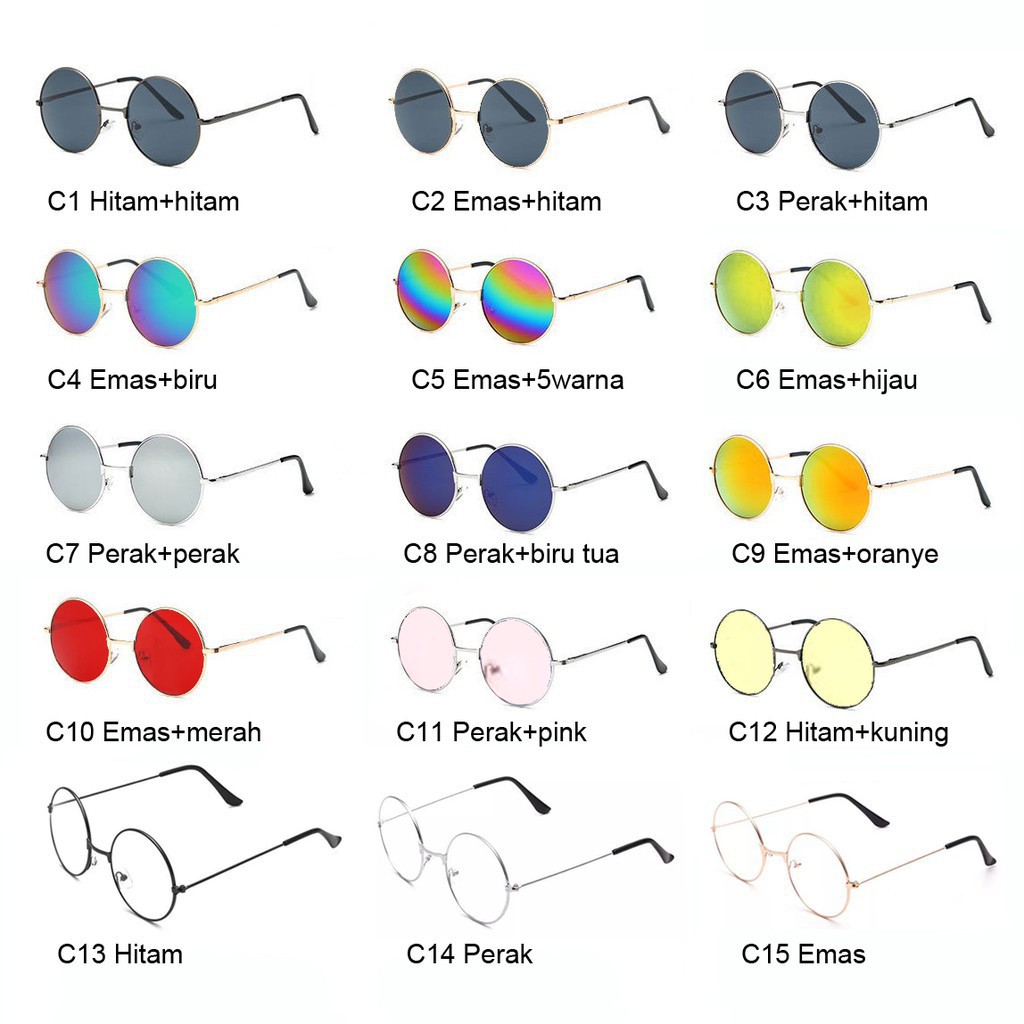 ✅ COD KUMA Kacamata dengan Frame Lensa Logam Kacamata Bulat