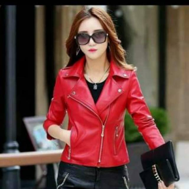 Jaket wanita leather pu