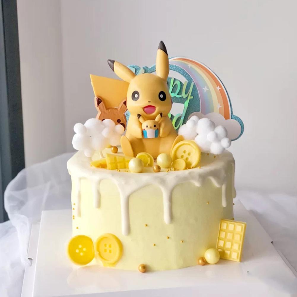 Topper Kue Desain Anime Pokemon Pikachu Untuk Dekorasi Pesta Ulang Tahun