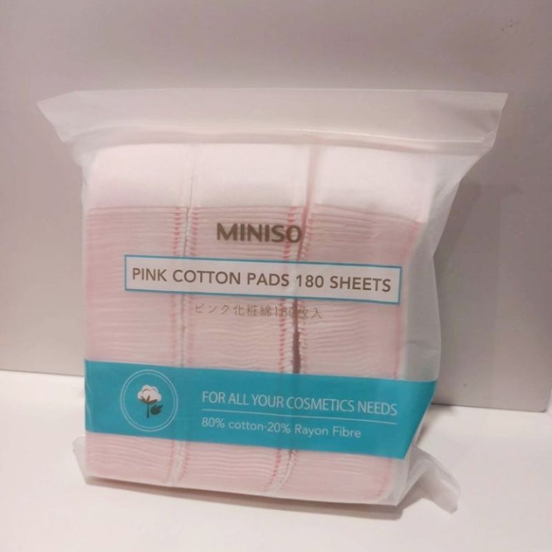 Jual MINISO PINK COTTON PADS / KAPAS ISI 180 LEMBAR Shopee Indonesia