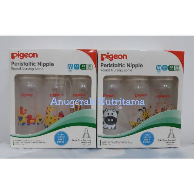 PIGEON Paket Botol Peristaltic Nipple 240ml (isi 3pcs)