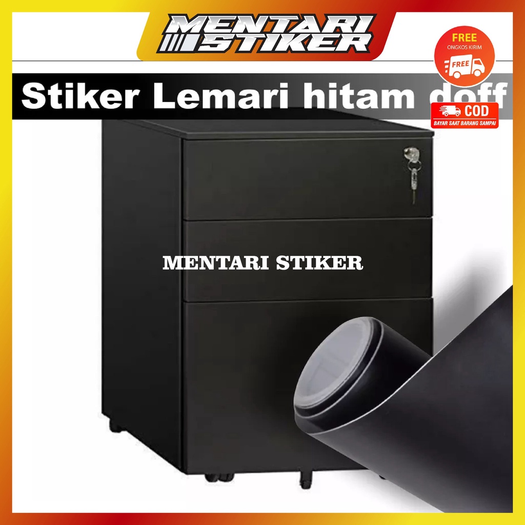 STIKER HITAM WALLSTICKER LEMARI KAYU STIKER KULKAS WALLSTIKER LEMARI HITAM POLOS