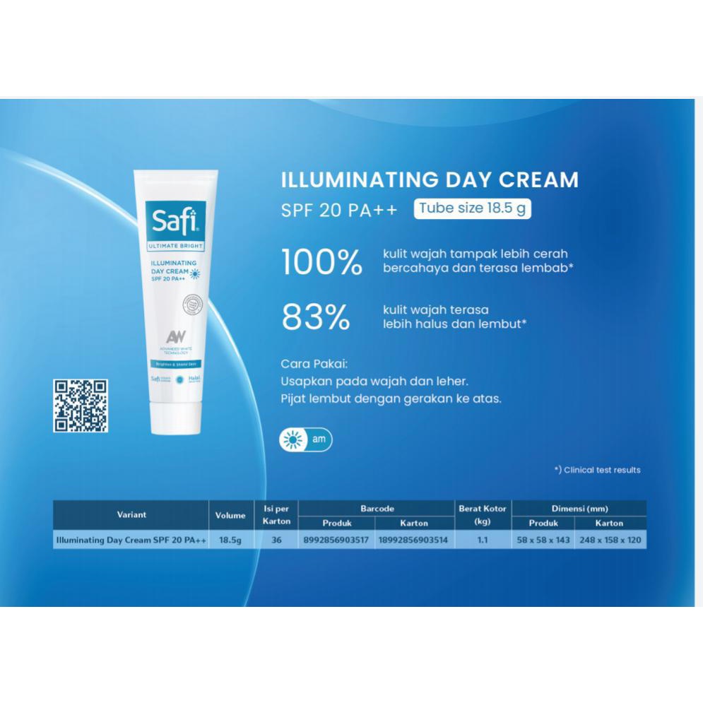 SAFI ULTIMATE BRIGHT ILLUMINATING DAY SPF 20 PA++ 18.5 GR @MJ