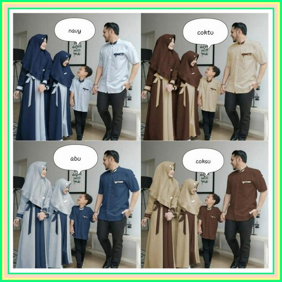Baju Keluarga Couple Muslim Terbaru Lebaran 2022 Mutif Sarimbit Mirania Series Gamis Koko Premium Me