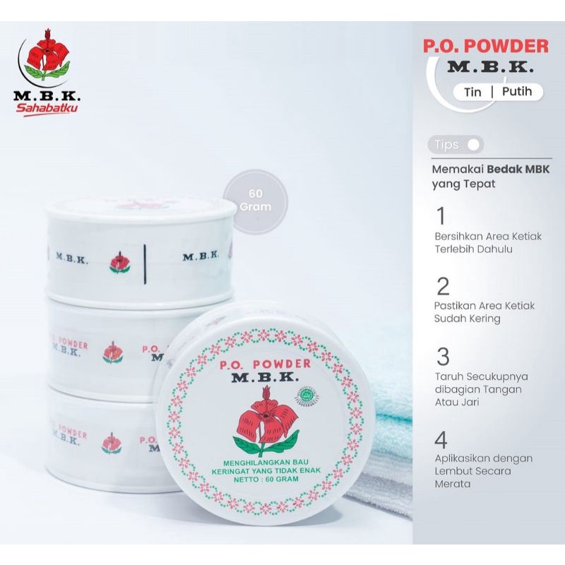 MBK Po Powder Bedak Putih &amp; Silver Tin 60gr~MBK Original 100%