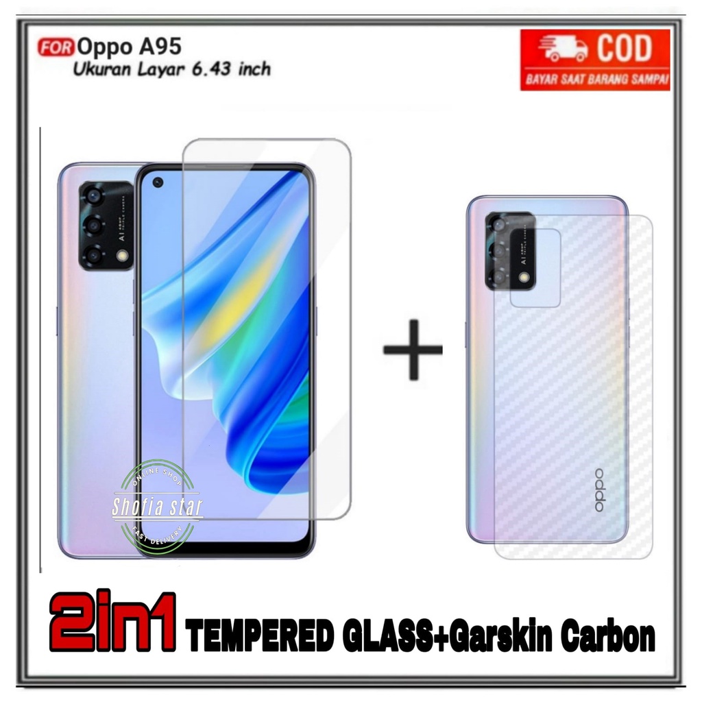 PAKET 2IN1 TEMPERED GLASS BENING OPPO A95 A74 A55 A54 4G/5G TG LAYAR ANTIGORES KACA FULL COVER