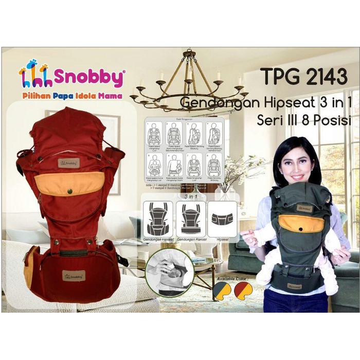 Gendongan Bayi Hipseat Snobby TPG 2143 Gendongan Baby Hipseat Snobby