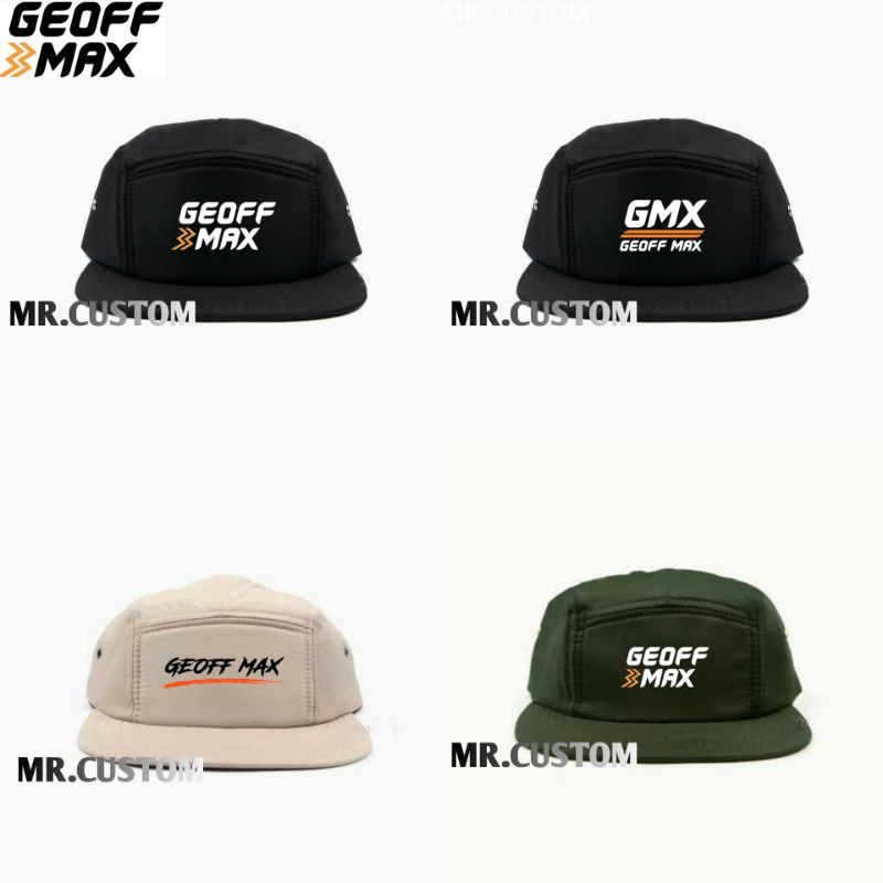 Topi 5 Panel Geoff Max - Topi Five Panel Casual Pria Wanita Lokal Brand GEOF MAX LOGO