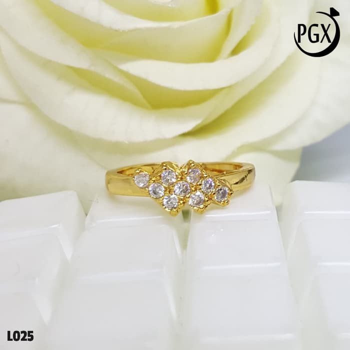 LMX L025 Cincin Anak Zirconia   Aksesoris Perhiasan Imitasi Xuping Emas