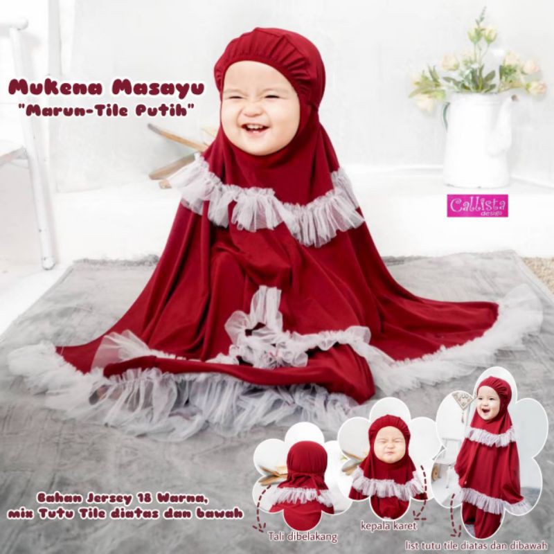 mukena tutu tile ayumi dan masayu mukenah anak couple original callista design
