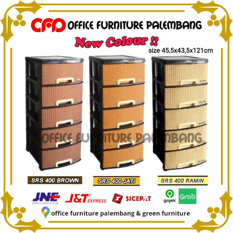 lemari rak laci napolly SRS 500 container drawer 5 laci baju pakaian plastik