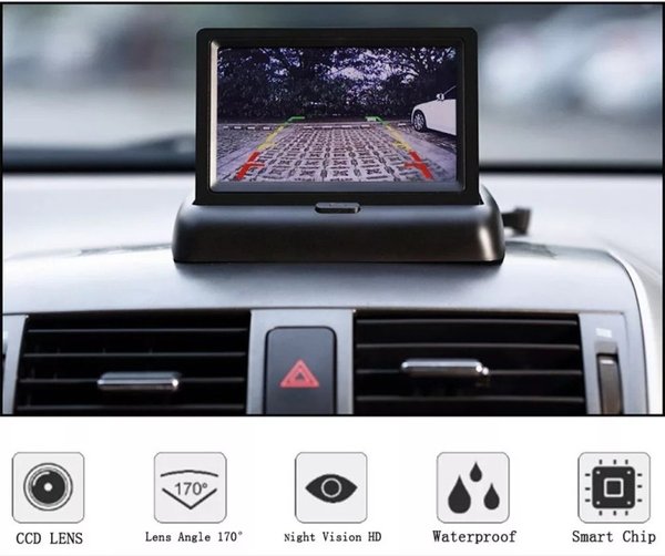 Monitor Parkir Mobil Lipat Flip TFT Foldable Rear View Lcd 4,3 Inch