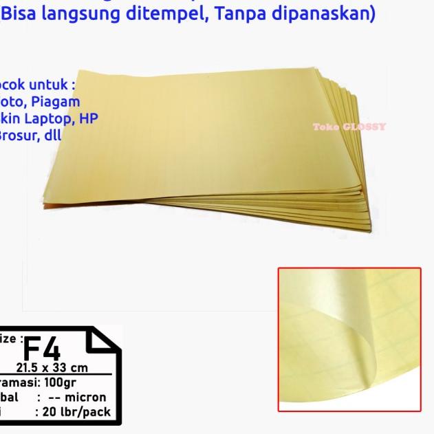 

✰ PLASTIK LAMINASI MATTE F4 100 GSM - COLD LAMINATING MATTE FILM ✶