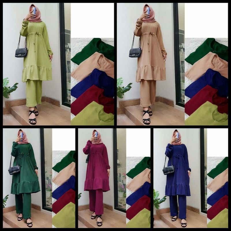 Odette Set Setelan gamis moscrepe murah setelan baju wanita setelan baju perempuan