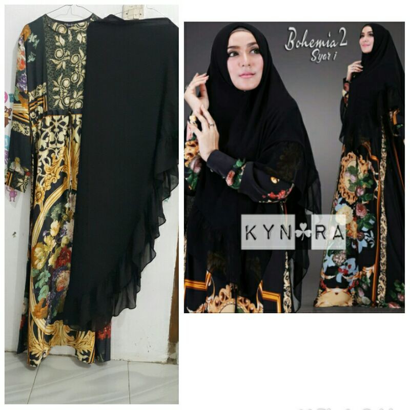 set gamis /dress original branded pesta/kondangan mewah kynara syari preloved/pl/second/bekas