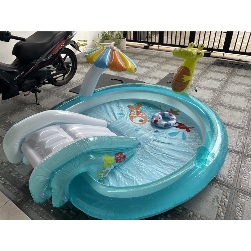 (Preloved) Kolam renang intex 51765 gator, Kolam renang intex seluncuran slide buaya anak