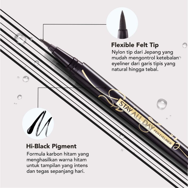 (GOSEND/COD) YOU STAY ALL DAY PEN EYELINER / Express On Point Eyeliner Black (TAHAN HINGGA 24 JAM)