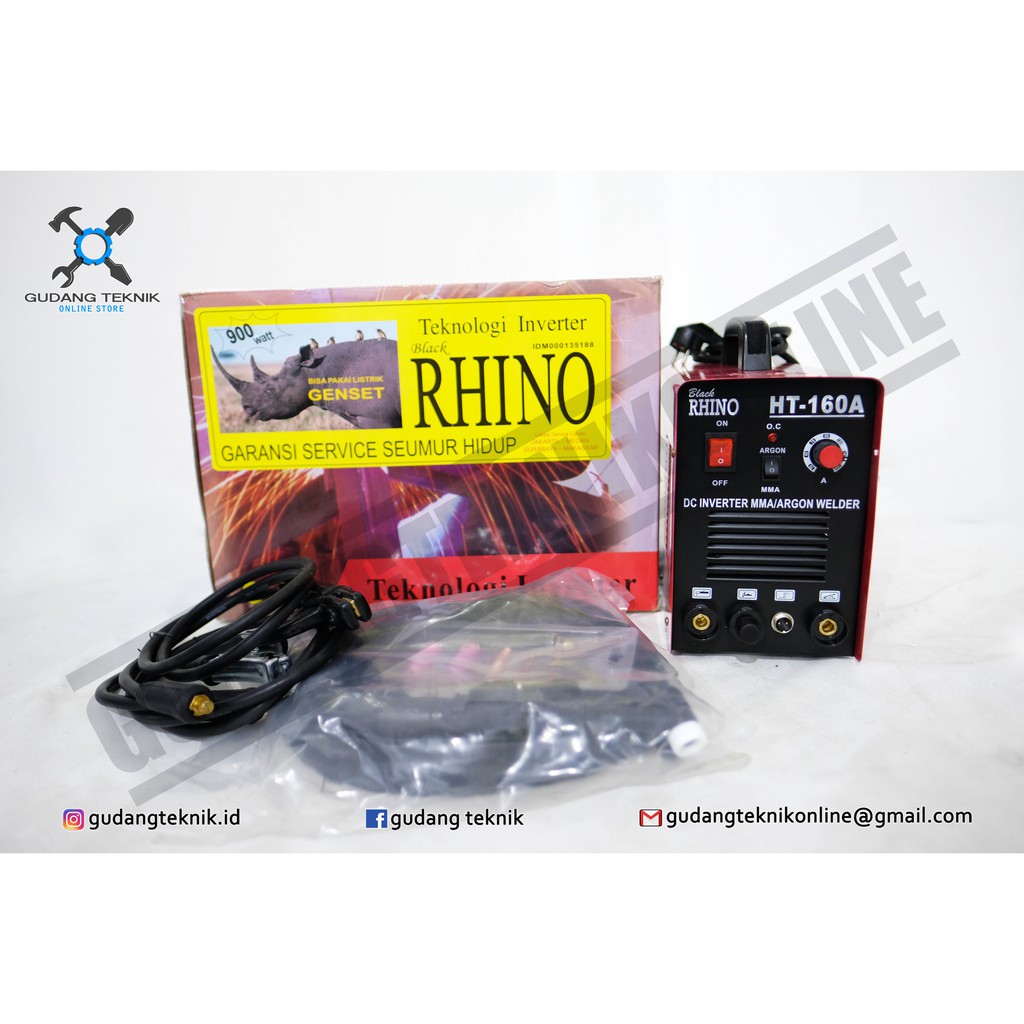 Mesin Las Argon Rhino HT 160A - MESIN LAS TIG RHINO 160 A / inverter Trafo Travo LAS Tig RHINO