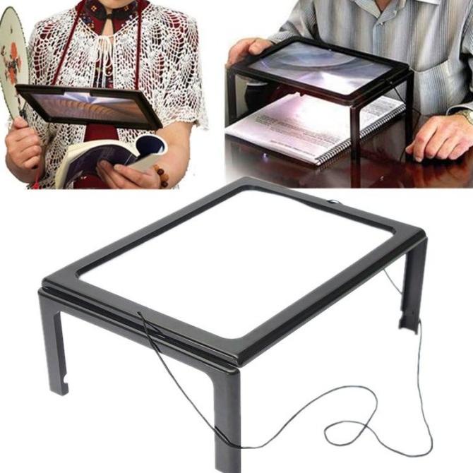 

```````] Kaca Pembesar Bentuk Meja dengan Lampu LED