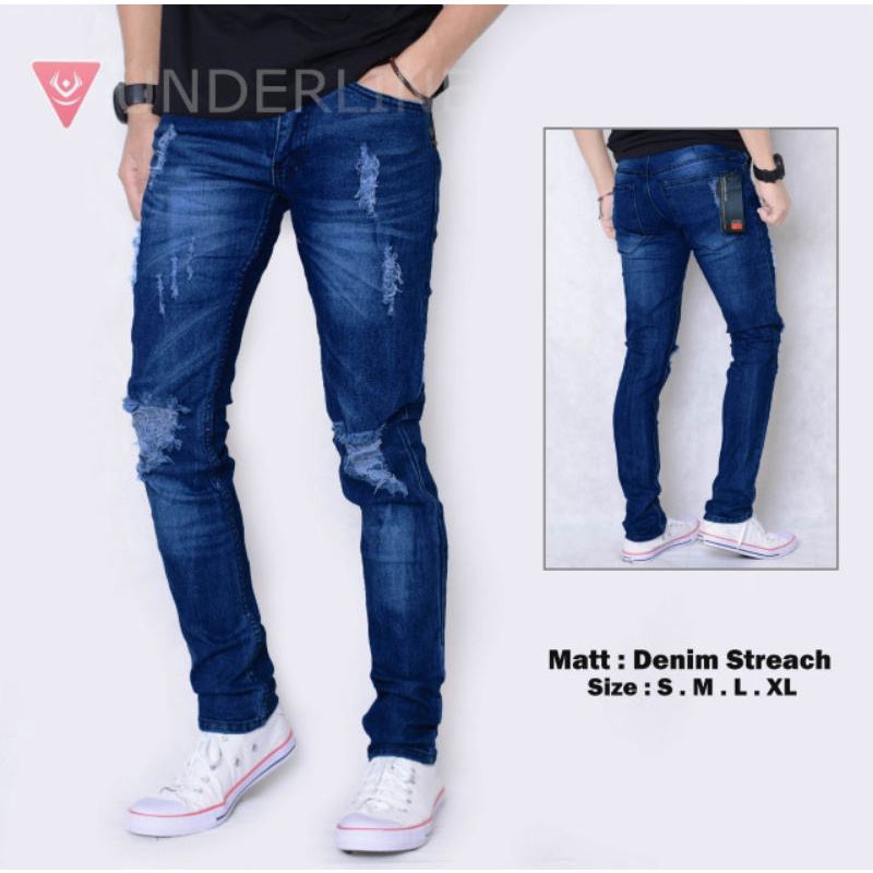 celana jeans pria ripped jeans denim &amp; Matt sofjeans denim premium terlaris