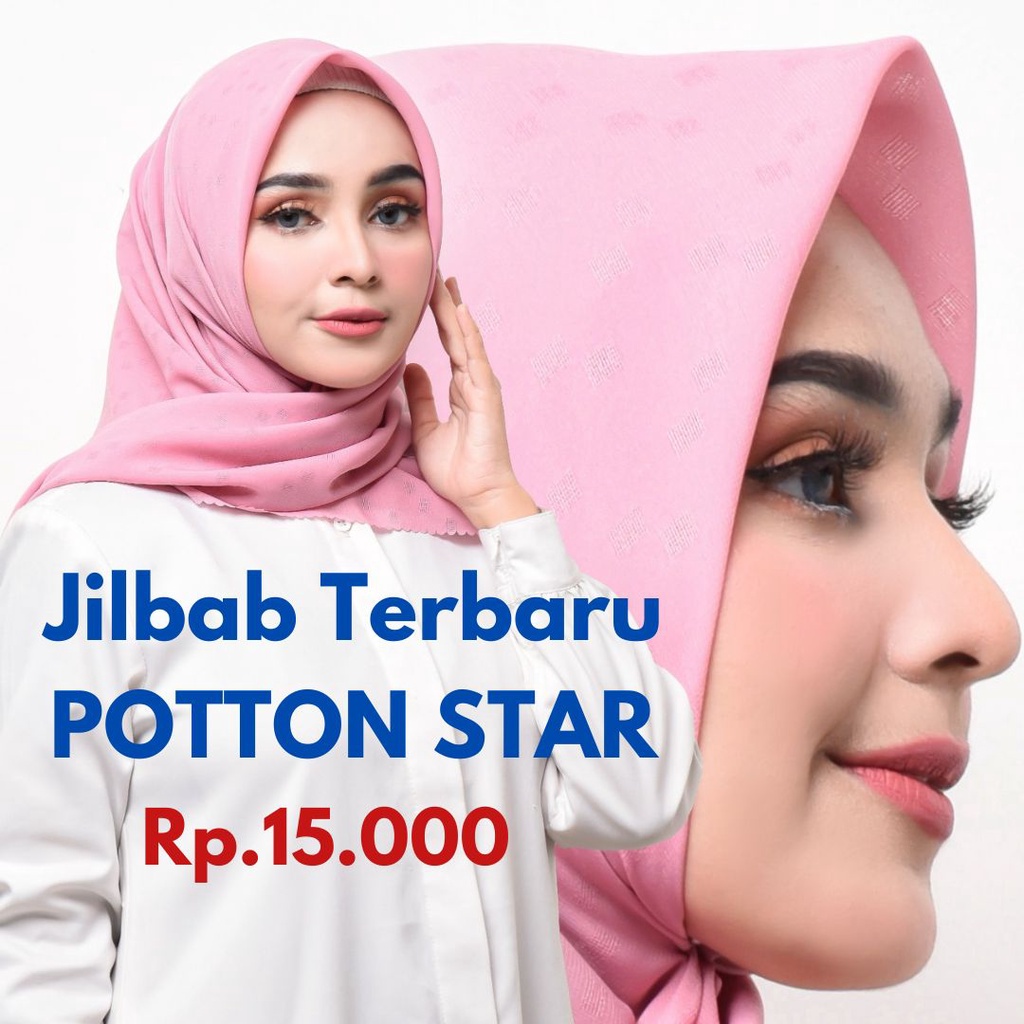 JILBAB SEGIEMPAT POTON STAR / BELLA SQUARE POTTON STAR / JILBAB TERBARU POTTON STAR PREMIUM
