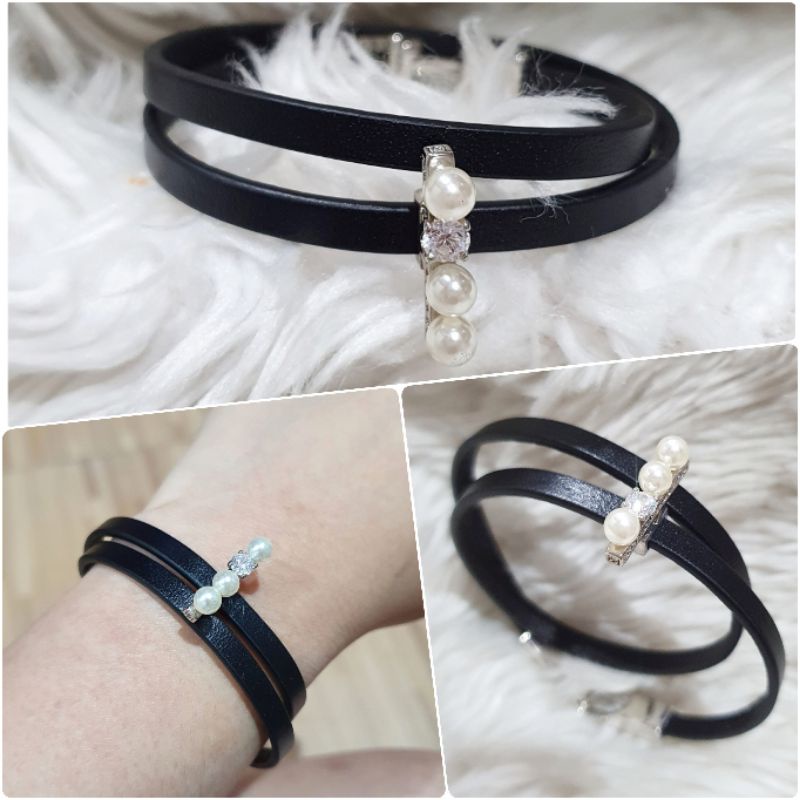 Gelang Brandad Band Model Lilit Gelang Kulit Fashion Import Premium Quality Tidak Karatan Gelang kulit Branded Band G0101